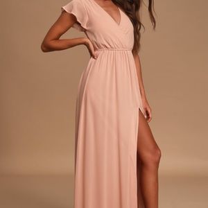 Lulus "Lost in the Moment" Blush Maxi Dress